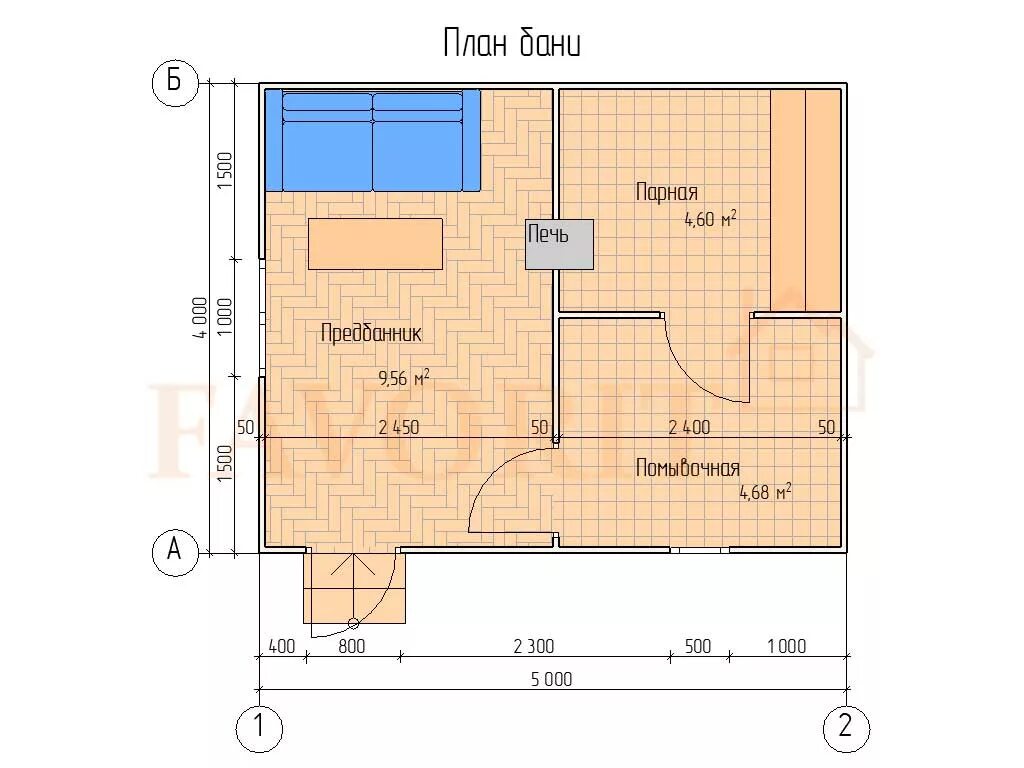 Проект каркасной бани 5х4 с чертежами Каркасная баня 6х4 проекты фото - DelaDom.ru