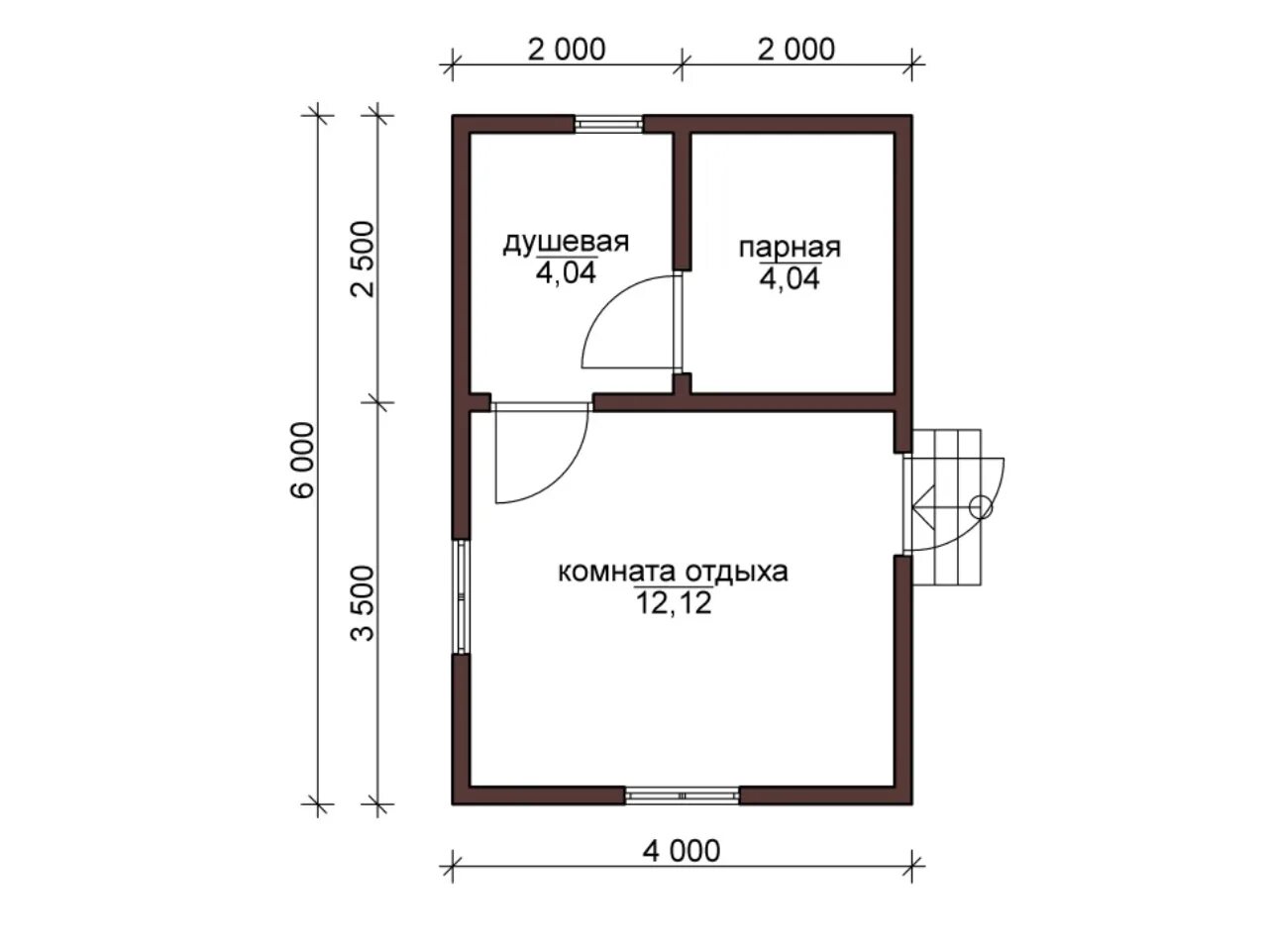 Проект каркасной бани 6х4 с чертежами Каркасная баня 6х4