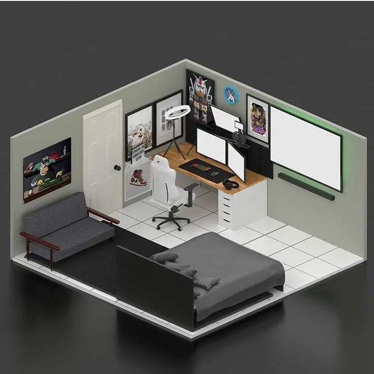 Проект комнаты фото Rate this 3D room 1-10 ❄ --------- (? Boy bedroom design, Bedroom setup, Small g