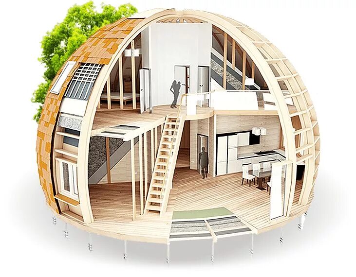 Проект круглого дома фото 9 Скайдом.рф Dome house, Geodesic dome homes, House design