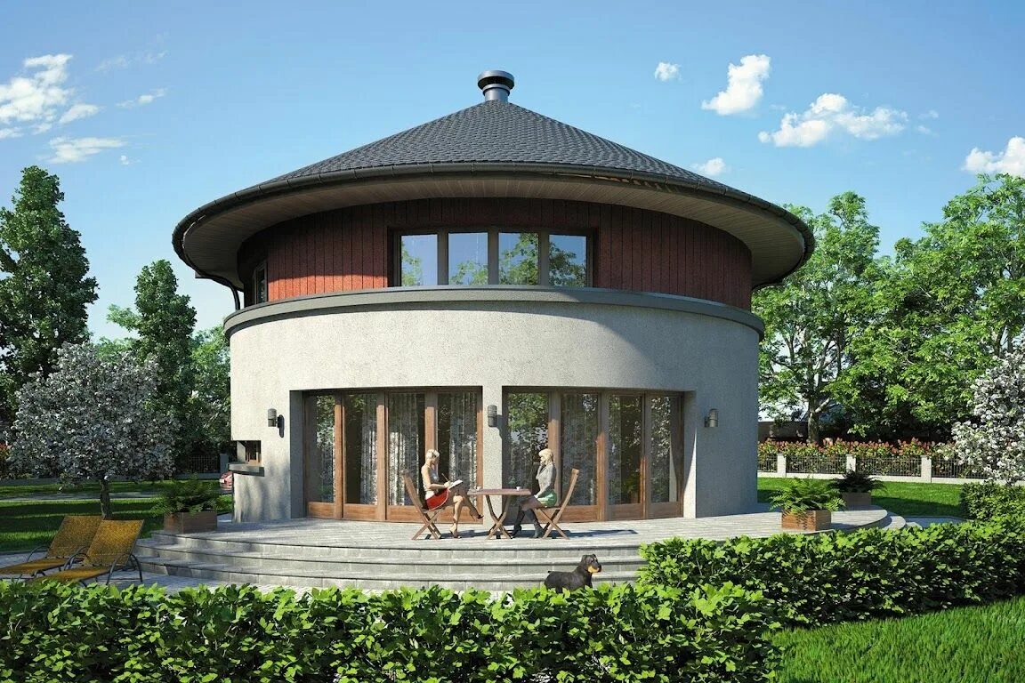 Проект круглого дома фото Projekt domu Circulus (TQL-438) - 162.2m² Beautiful house plans, Round house pla