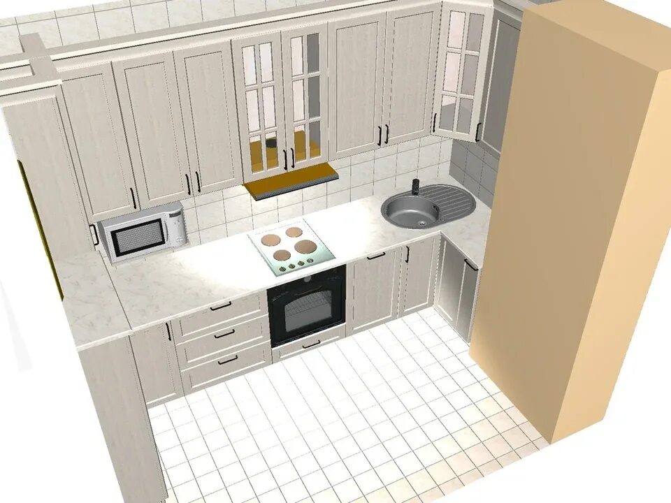 Проект кухни 3х3 метра фото Kitchen with box design project (53 Photos)