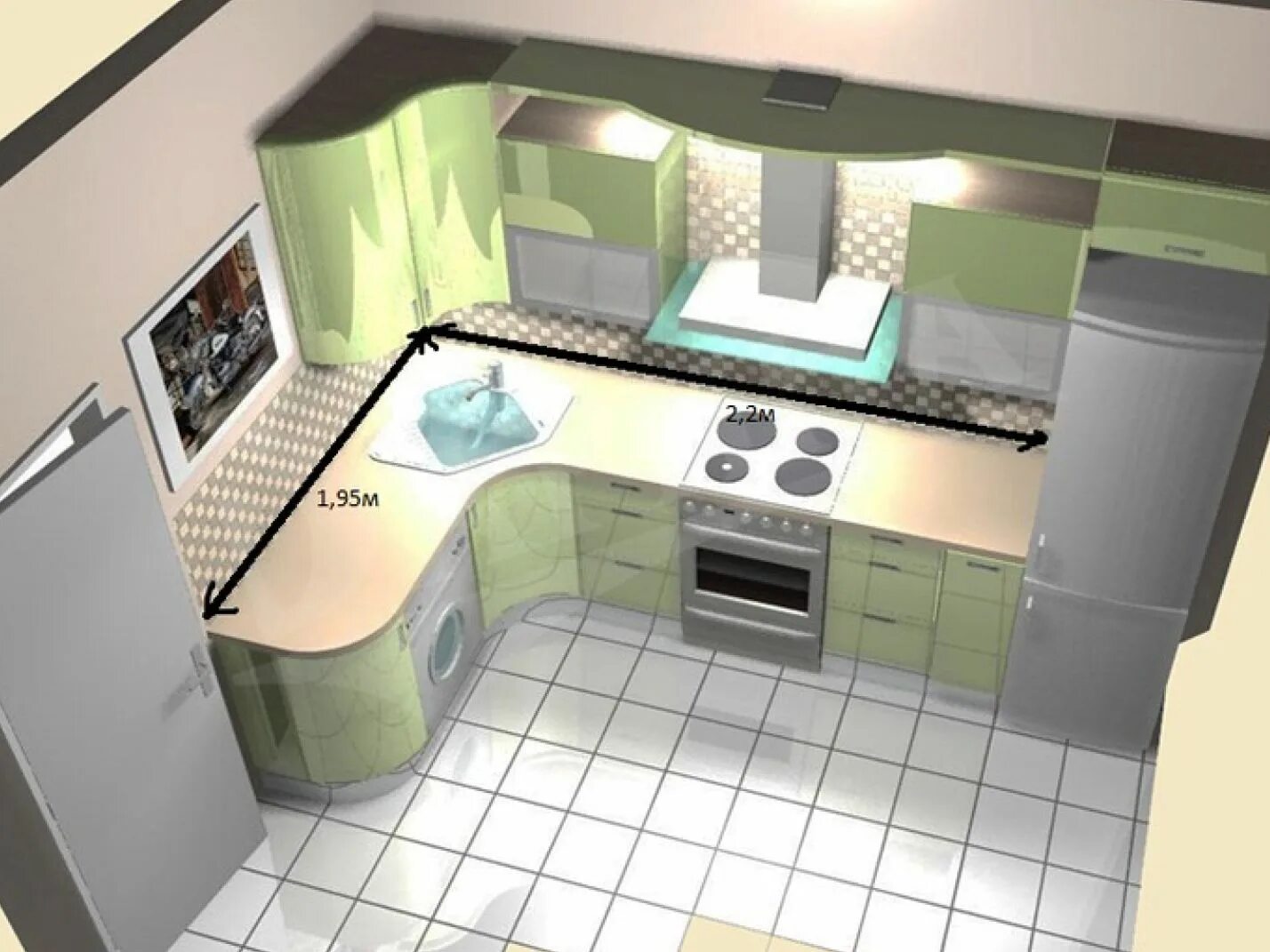 Проект кухни фото Pin on Квартира Бориса Modern kitchen cabinet design, Kitchen layout, Kitchen pl