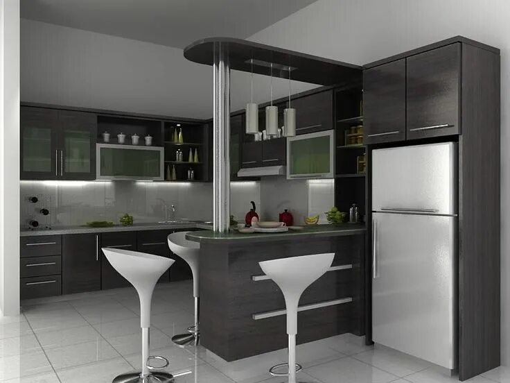 Проект кухни с барной стойкой фото Kitchen Design 2014 Kitchen interior, Minimalist kitchen, Minimalist home interi