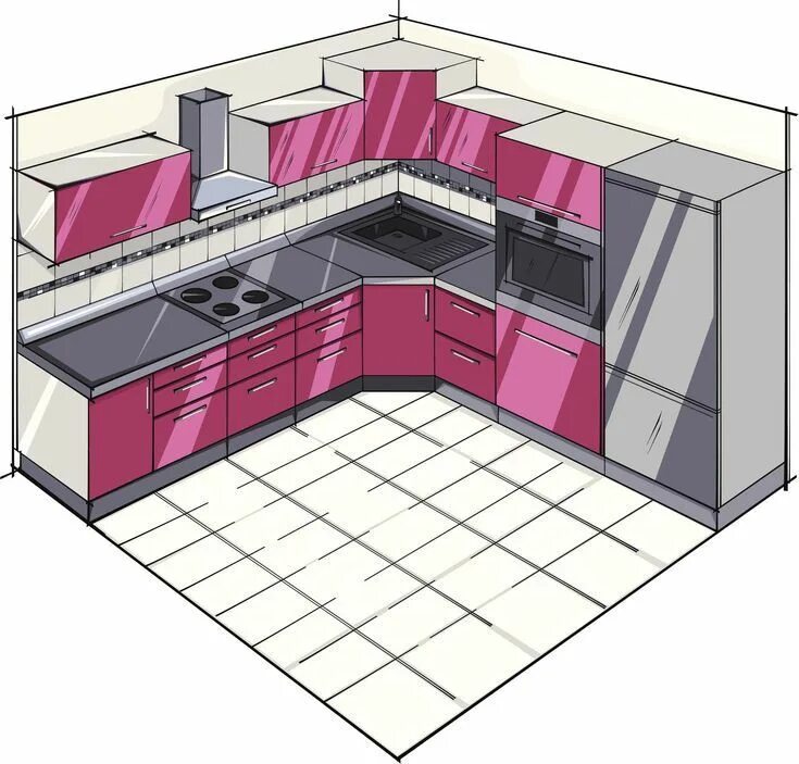 Проект кухня мебель дизайн L-Shaped Kitchen Plans Kitchen floor plans, Kitchen cabinet layout, Kitchen layo