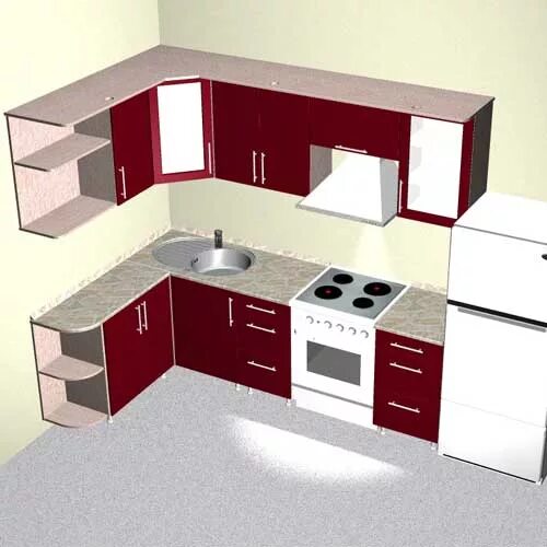 Проект кухонного гарнитура фото Buy The project is the kitchen corner, clearance 2350h1550 and download