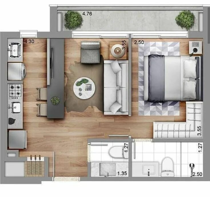 Проект квартиры с планом фото Random Layout that I found Small house design, Small house layout, Small house d