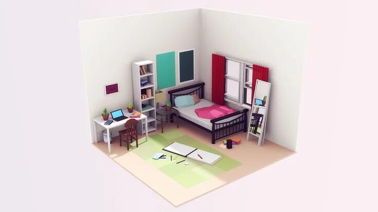 Проект макет интерьера комнаты 6 класс Get a Room on Behance Room design, Room, Game room design