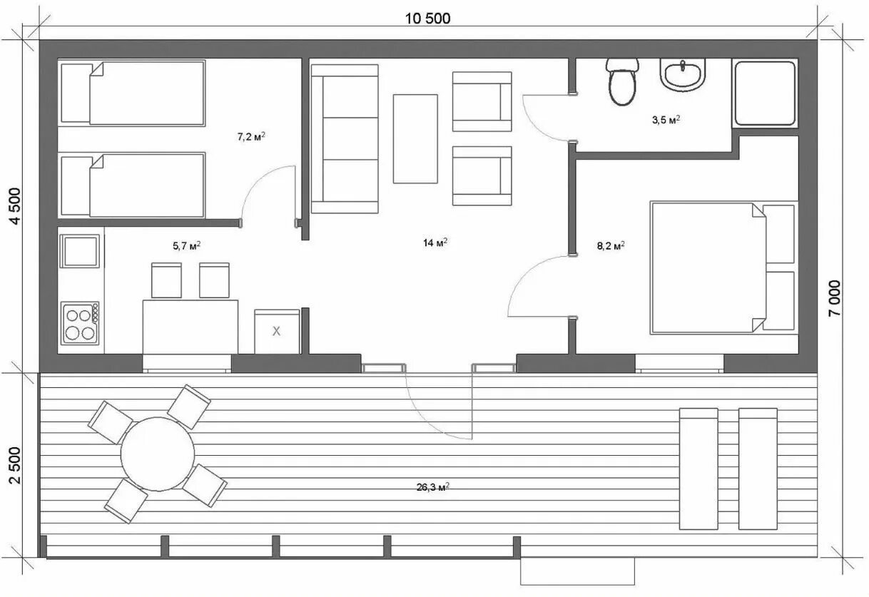 Проект модульного дома 6 на 5 чертеж Уютный Дом Cozy House - официальная страница во всех регионах, отзывы на Авито