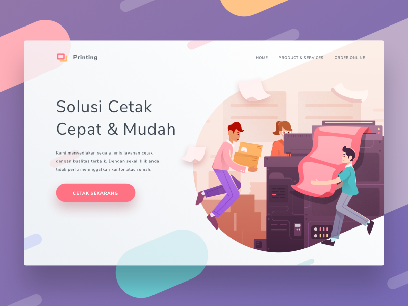 Проект на тему веб дизайн Printing House by salestinus sustyo h Web design, Website design layout, Web app