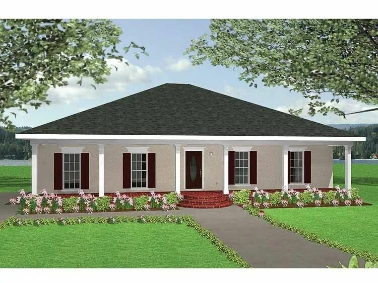 Проект одноэтажного фото New American House Plan with 1500 Square Feet and 3 Bedrooms from Dream Home Sou