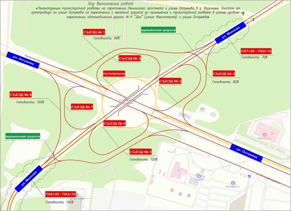 Проект остужевской развязки в воронеже фото Запуск "большого кольца" Остужевской развязки в Воронеже не состоялся - KP.RU