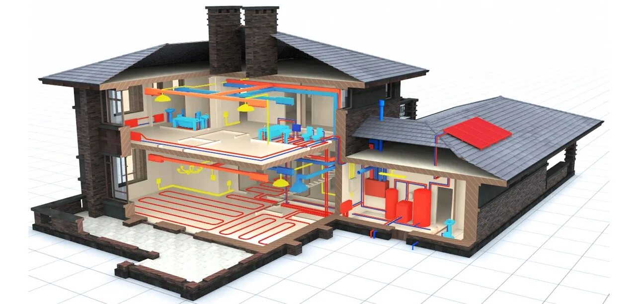 Проект отопления фото Система Умный дом для загородного дома и коттеджа, заказать проектирование, уста