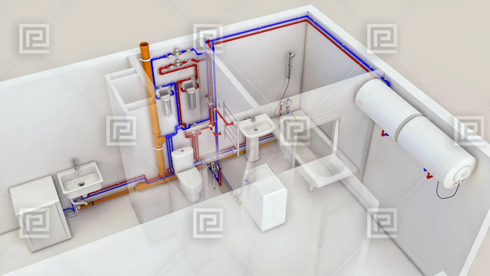 Проект отопления фото Проект отопления и водоснабжения - Студия 3D-визуализации и анимации PaintEffect