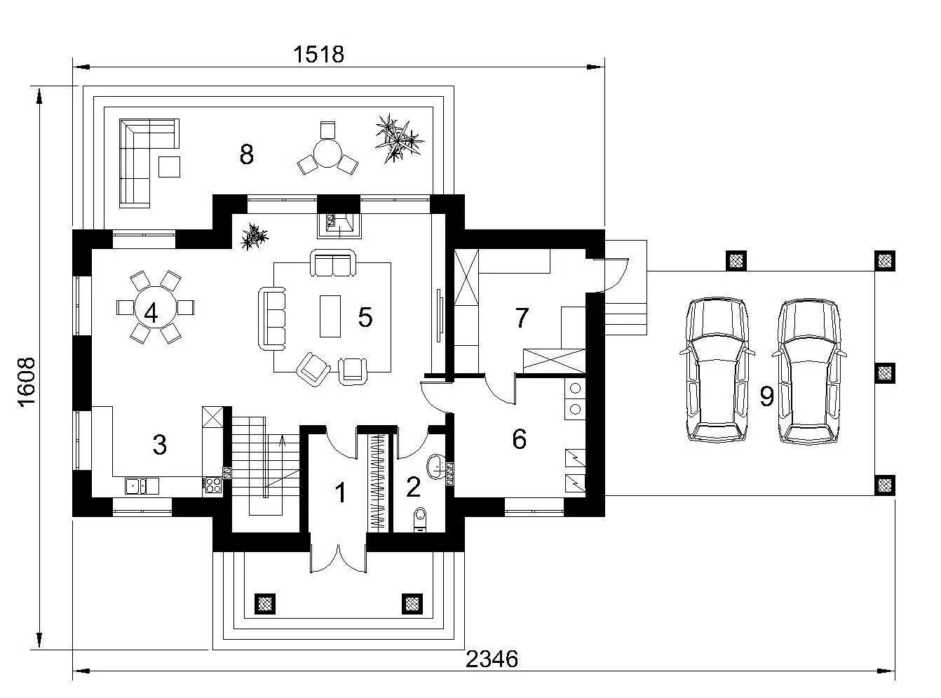 Проект планировка жилого дома House Plan Augusts MajuProjekti.lv