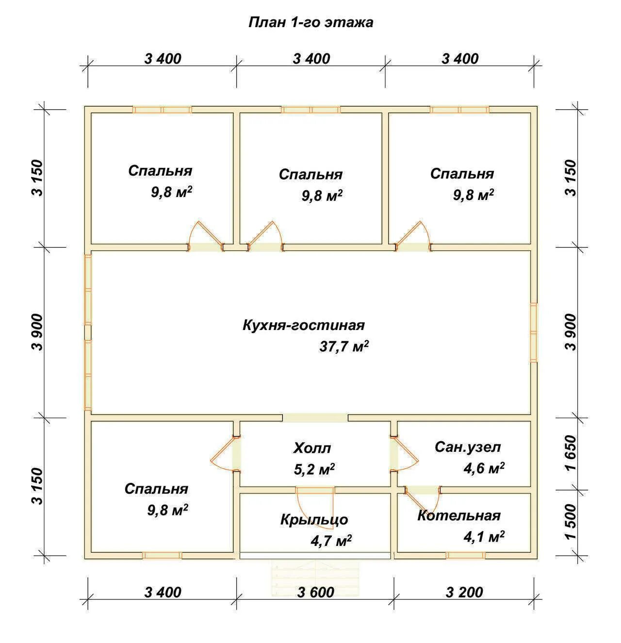 Проект планировки дома 10х10 одноэтажный Дом 10х12 одноэтажный фото - DelaDom.ru