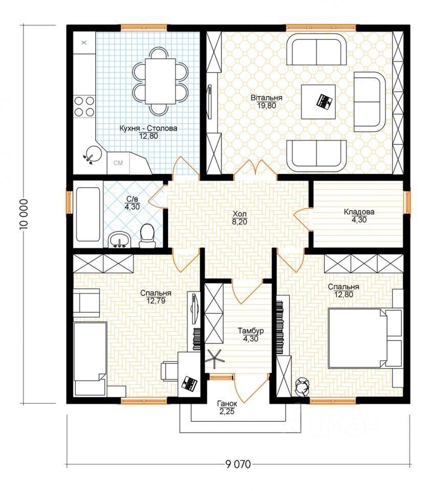 Проект планировки дома 120 кв Продажа дома 87м² ул. Магистральная, Краснодарский край, Краснодар муниципальное