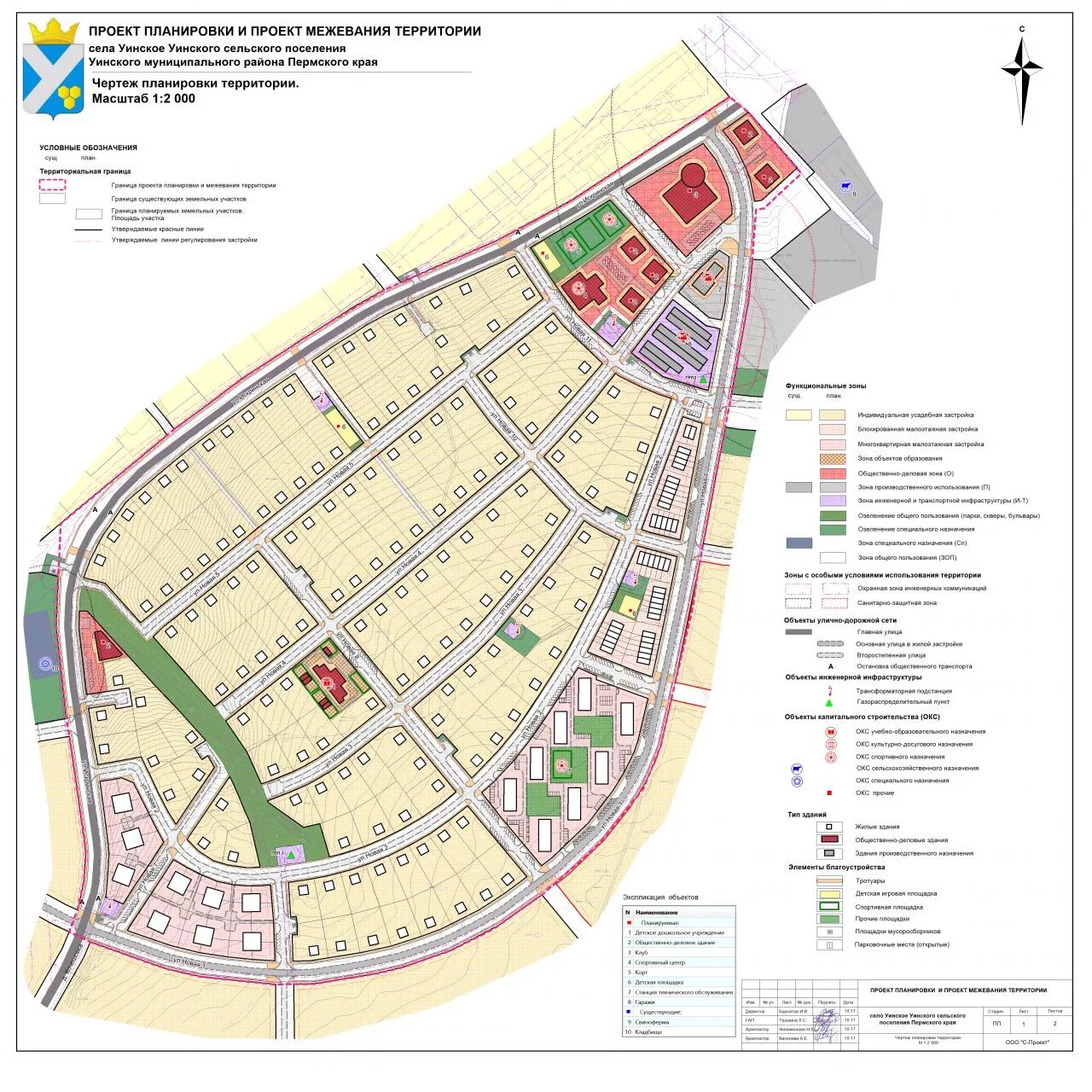 Проект планировки и межевания территории улицы 1. Чертеж планировки территории - Администрация Уинского муниципального округа