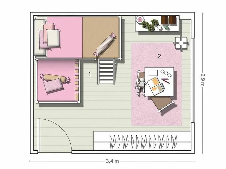 Проект планировки комнаты Un precioso dormitorio para princesas Dicas para decorar o quarto, Casa de arqui