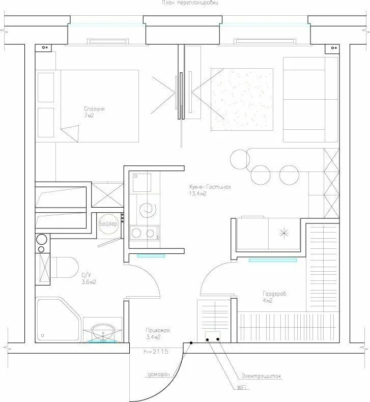 Проект планировки квартиры Пин на доске Mini home Планы этажей дома, Однокомнатные дома, Планы небольших кв