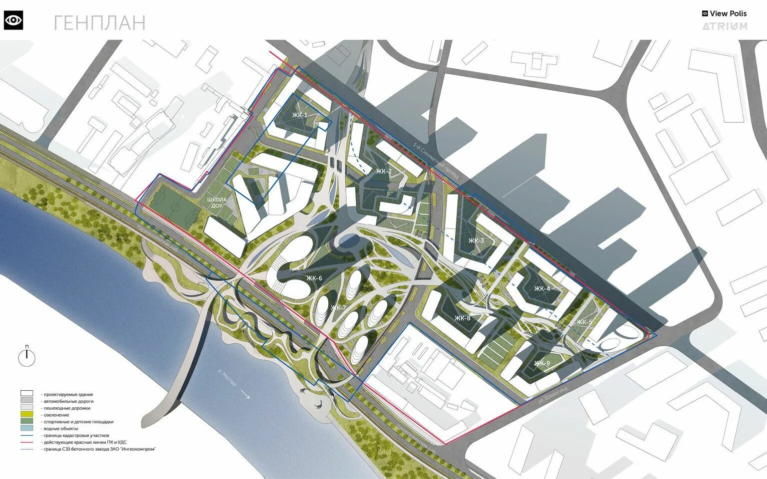 Проект планировки территории 2023 VIEWPOLIS, архитектурно-градостроительная концепция застройки территории - проек