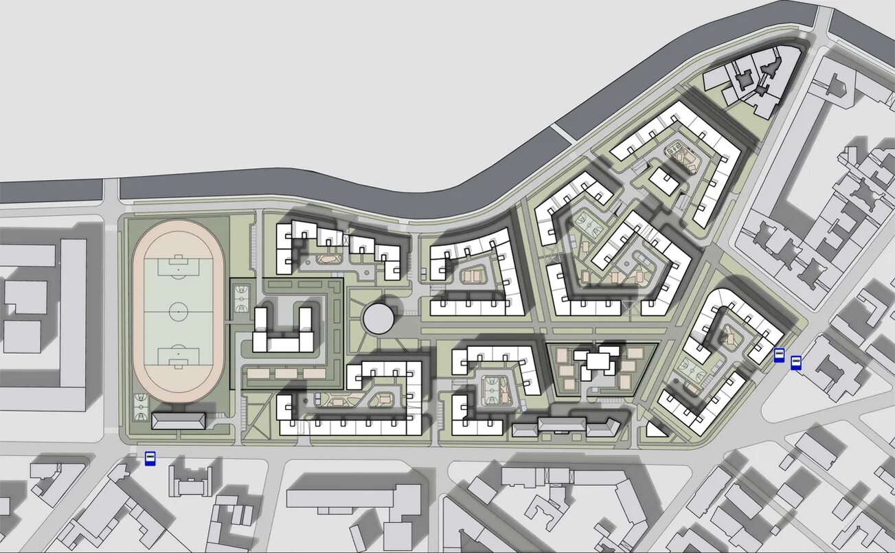Проект планировки территории квартал западный Генеральный план. Квартал на наб. реки Карповки. - Фрилансер Алексей Посконкин P