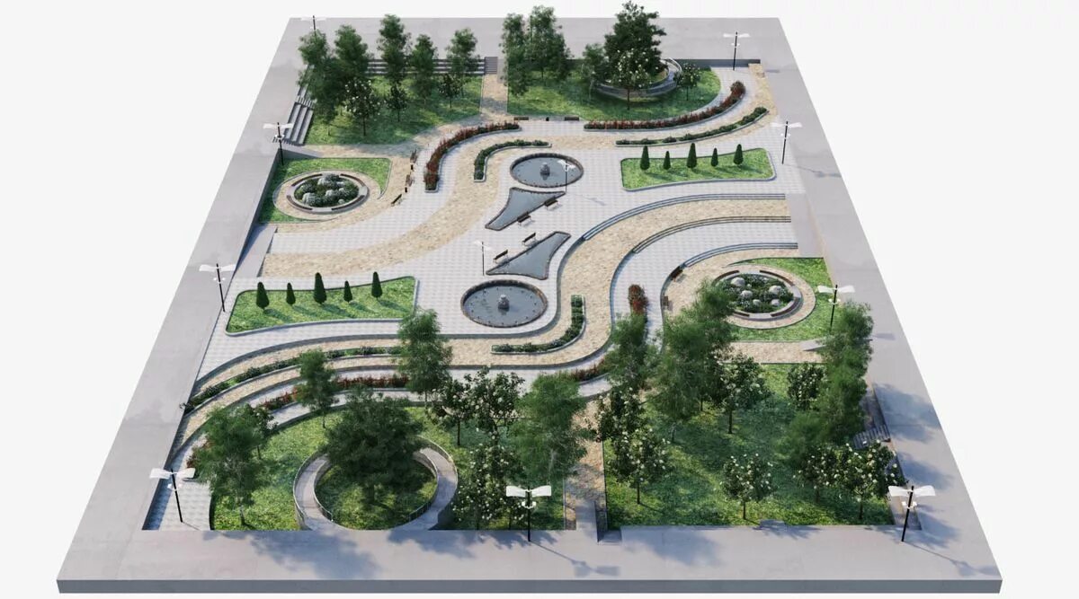 Проект планировки территории парка Public park and urban spaces Landscape architecture park, Landscape architecture