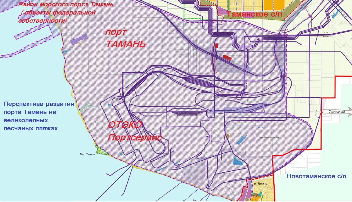 Проект планировки территории тамань Схема морского порта тамань