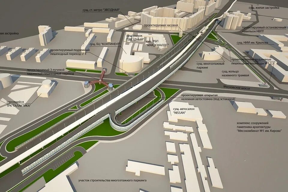 Проект планировки территории транспортной развязки Смольный утвердил итоги слушаний по строительству Московско-Дунайской развязки -