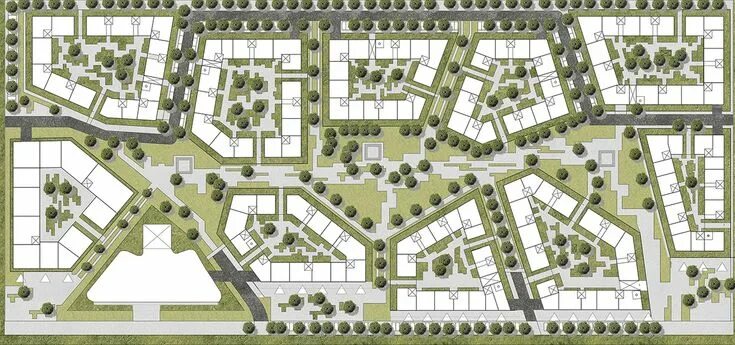 Проект планировки территории жилого квартала Urban project : Masterplan for Ksawerów on Behance Urban design plan, Urban arch