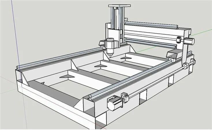 Проект самодельного станка Проект ЧПУ из квадратной трубы 1500*1000*200 Фрезерный станок с чпу, Проекты, Са
