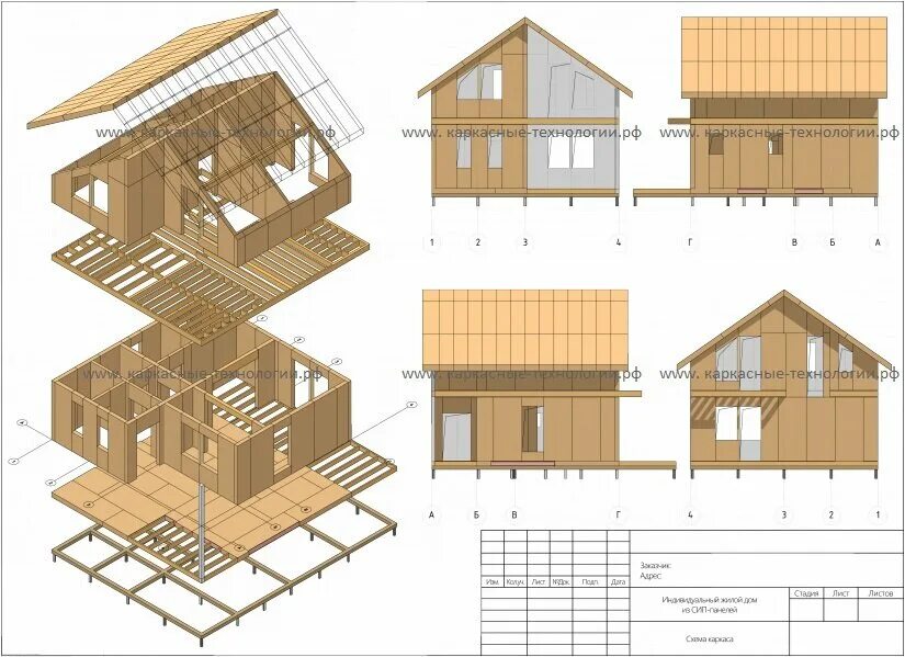 Проект сип дома скачать бесплатно с чертежами Каркасные Технологии, summer house construction, Krasnoyarsk, Imeni Gazety Krasn