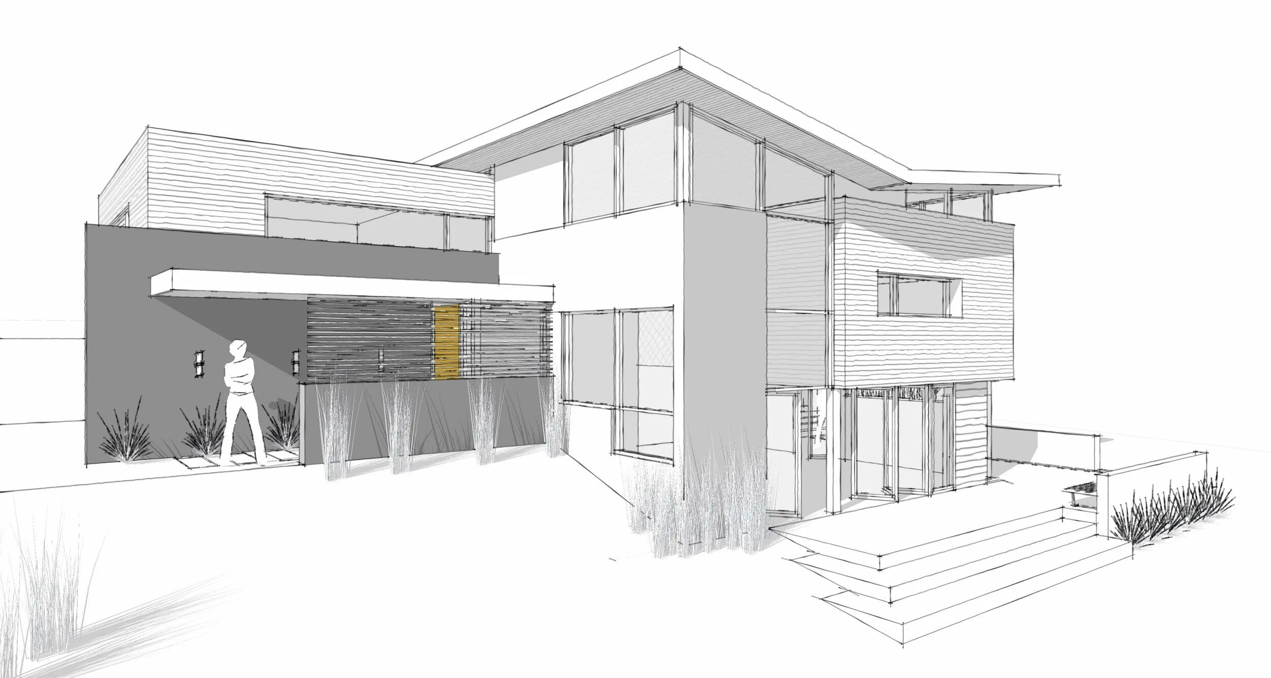 Проект современного дома чертеж Architecture interior sketch - 74 photo