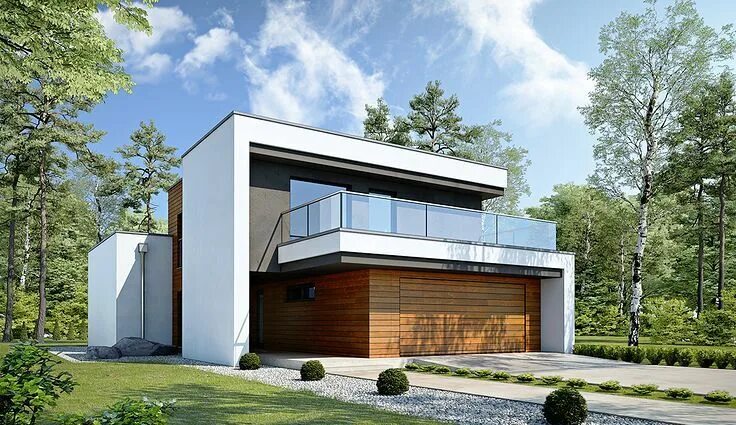 Проект современного дома фото Projekt domu Modularny D28 House exterior, House styles, Japanese house