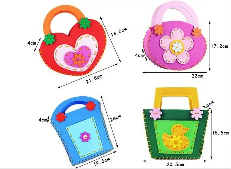 Проект сумочка Cartoon Intellectual develop Kids 3d DIY sewing bag Puzzle Kindergarden EVA Hand