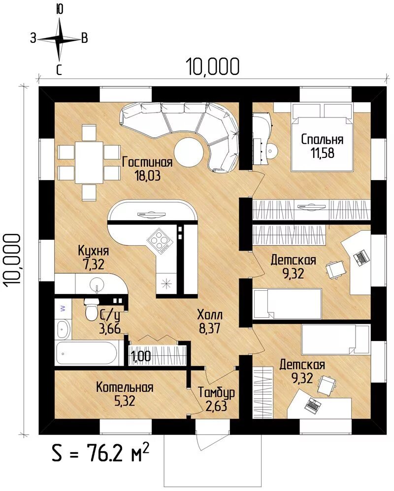 Проект удобной планировки дома Plan doma 10x10 Планировка дома, Дом, Планировки