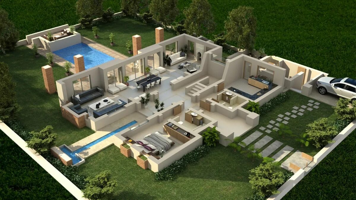 Проект в области дизайна Homepage - Million 3D Sims house design, 3d house plans, House blueprints