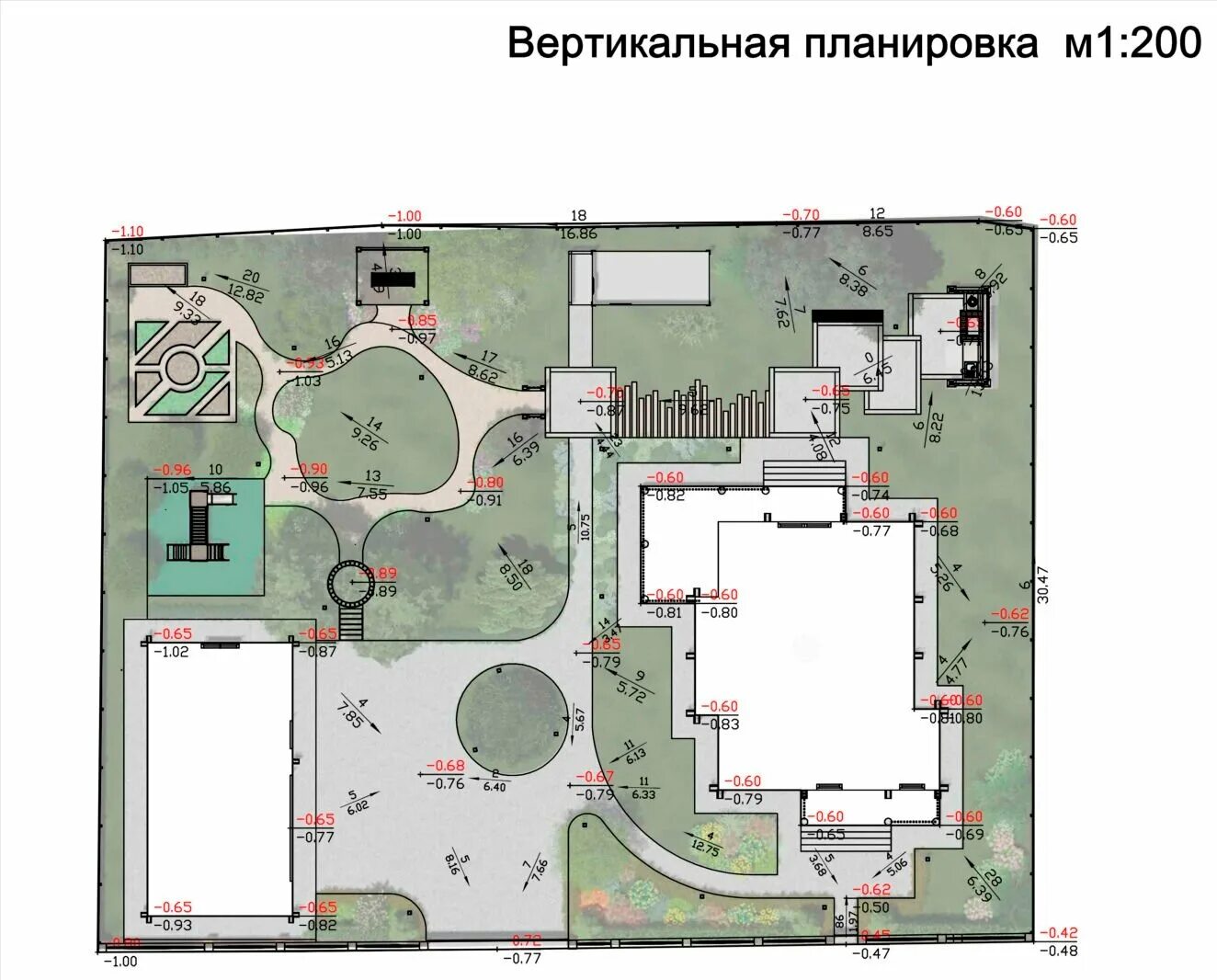 Проект вертикальной планировки участка пример Услуги ландшафтных дизайнеров в Буриновом: 1 ландшафтный дизайнер