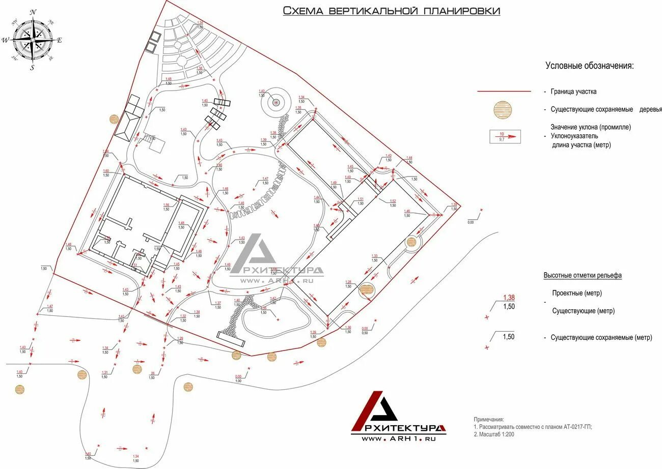 Проект вертикальной планировки участка пример Проект Ландшафтного Дизайна - АРХ1 Архитектура Дизайн, План, Планы местности