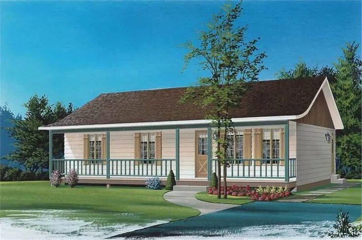 Проект времянок фото Small House Plans - Home Design DD1051 11526 Ranch style house plans, Ranch styl