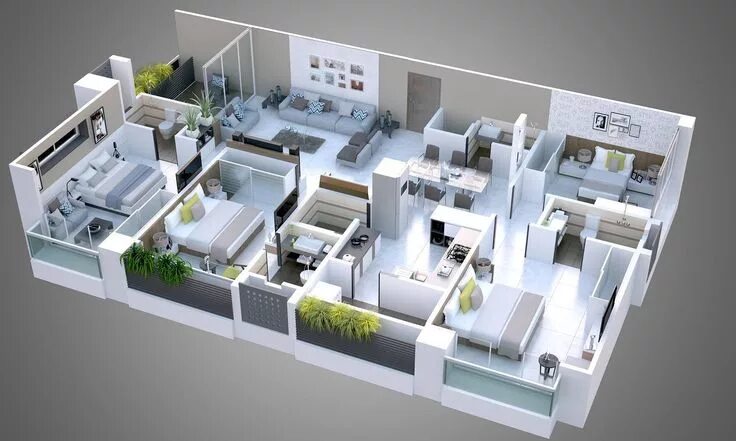 Проектирование планировки дома Interior Design & Architecture Services Fiverr Home design floor plans, Home des