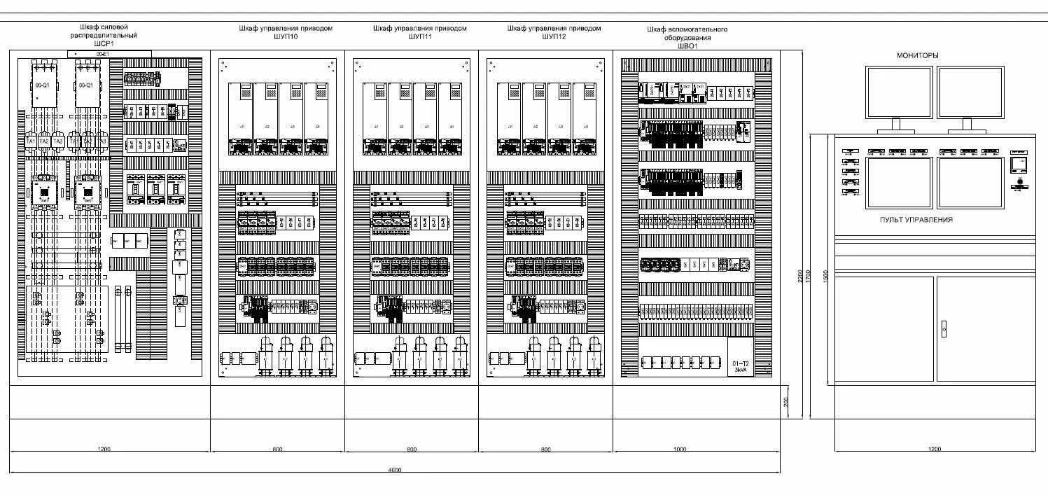 Проектирование схем щитов Чертежи шкафов асу тп