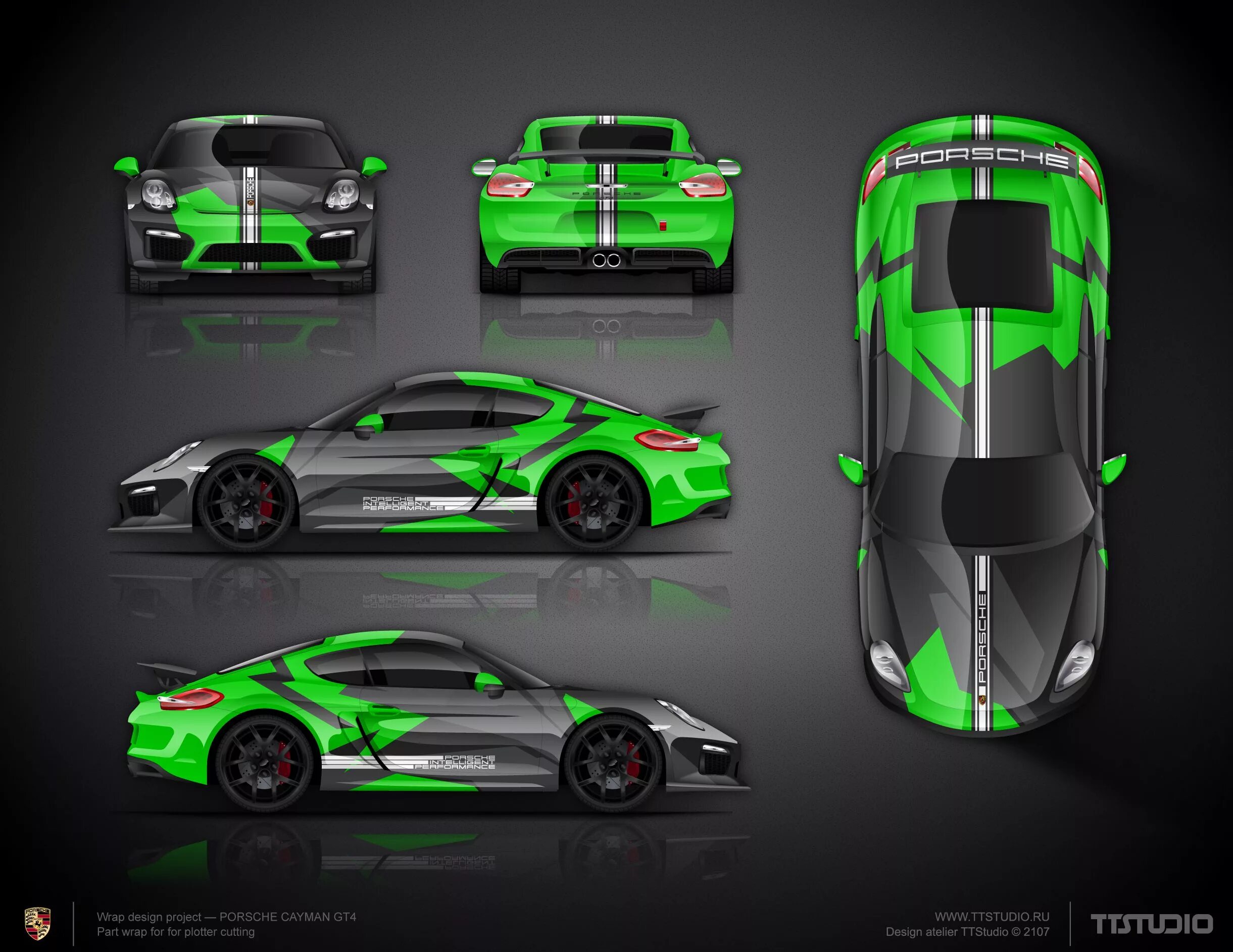 Проектирование тюнинга авто The approved livery wrap design for Porsche Cayman GT4 Наклейки на авто, Автомоб