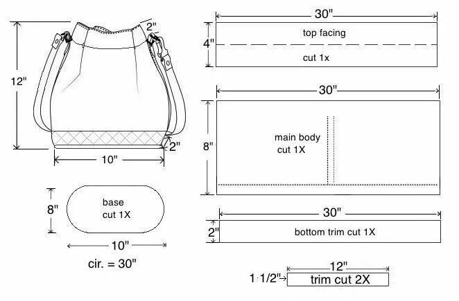 Проектная сумка для вязания выкройка THE BUCKET BAG Messenger bag patterns, Bucket bag pattern, Leather bag pattern