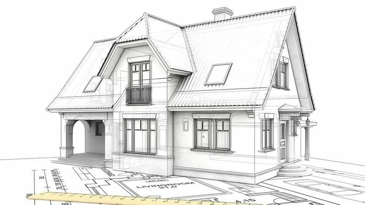 Проектный чертеж дома Картинки по запросу проект дома Simple house sketch, Architecture, House sketch 