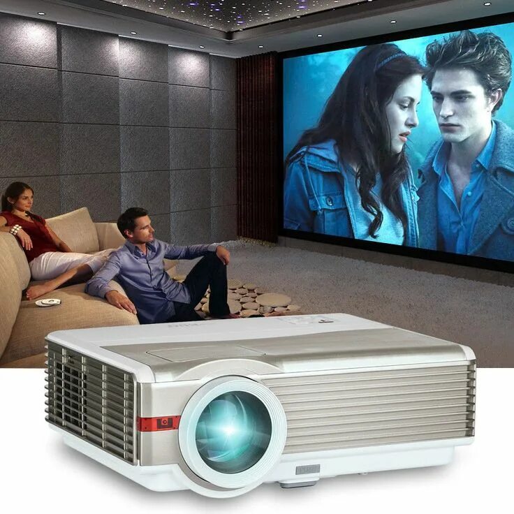 Проектор в домашних условиях своими 399.97 EUG HD 5000lms 1080p LED Home Theater Projector Movie Night HDMI*2 USB VG