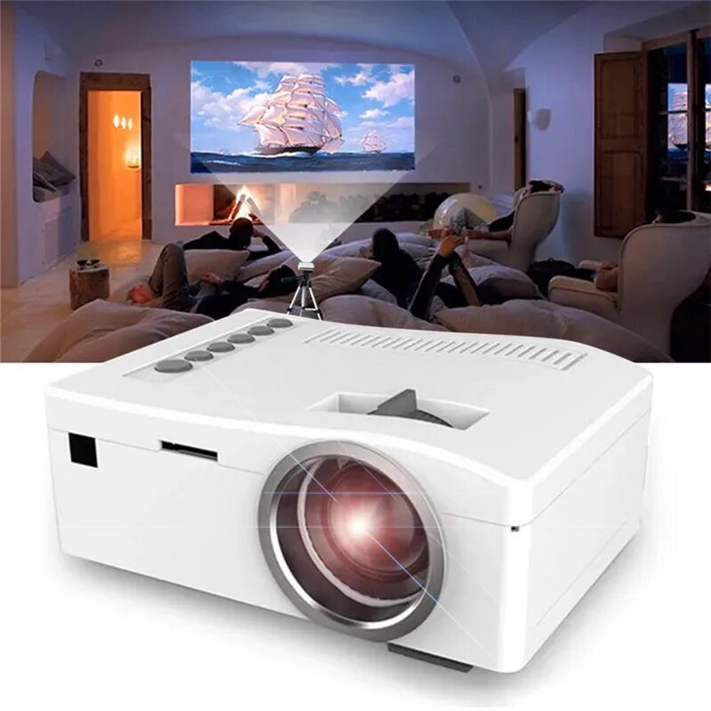 Проектор в домашних условиях своими Video Conference Camera Pico Projector 1080P HD LED Home Mulitmedia Theater Cine