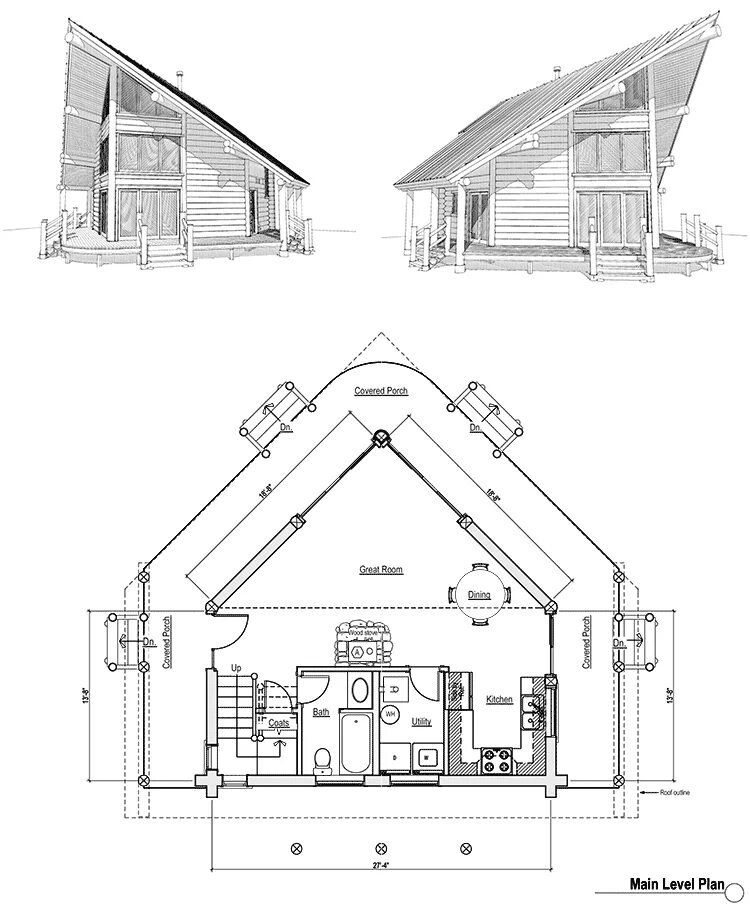 Проекты а фрейм домов с чертежами бесплатно Small House Plans Small Home Designs by Max Fulbright Cottage house plans, Cabin