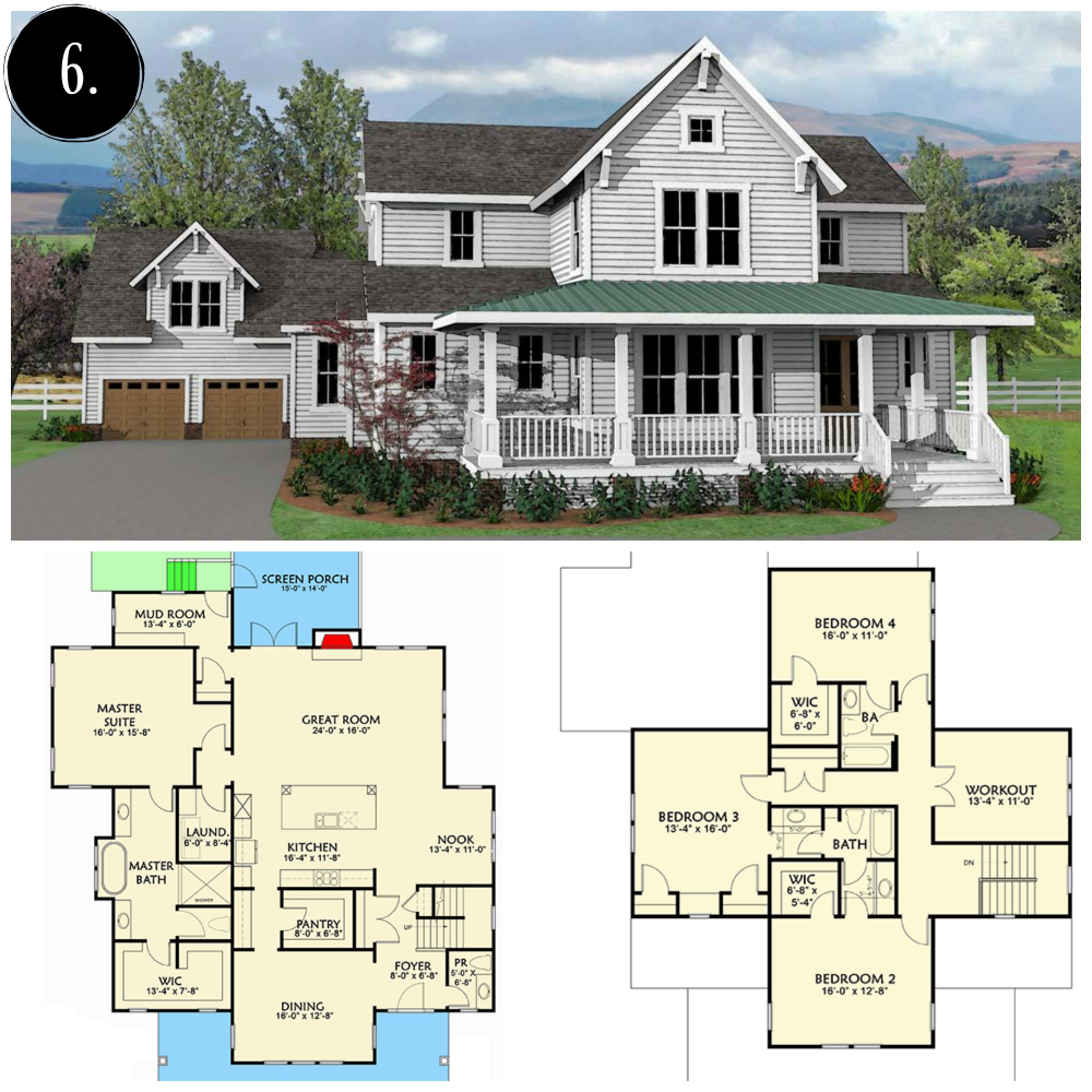 Проекты американских домов с планировками 10 Modern Farmhouse Floor Plans I Love - Rooms For Rent blog Farmhouse floor pla