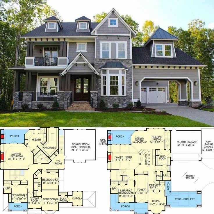 Проекты американских домов с планировками Plan 25628GE: Unique and Exclusive! Sims house plans, Traditional house plans, D